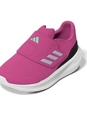 Size 8 Toddler Adidas Pink and Black Sneakers with Modern Slip-On Design